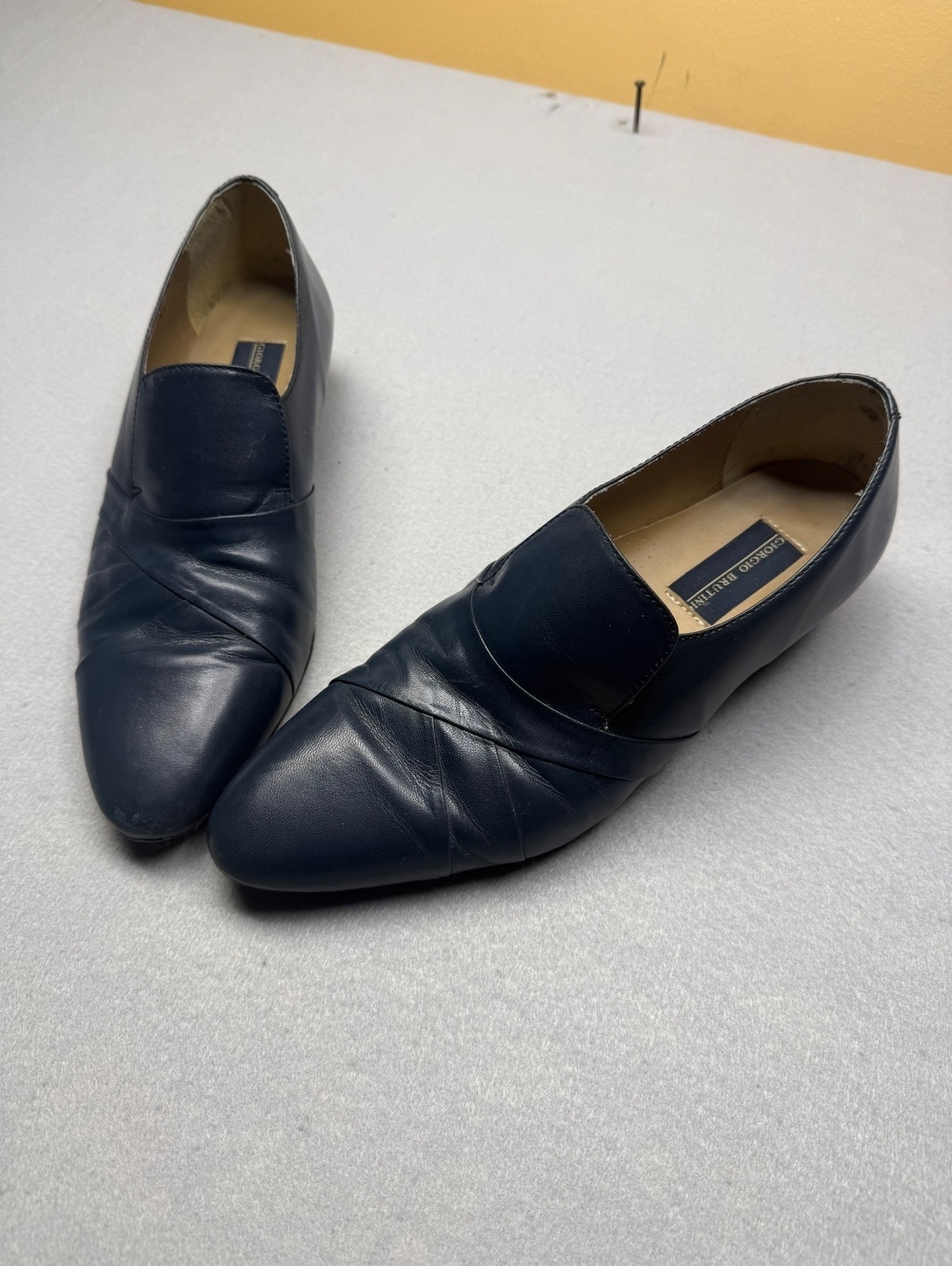 Giorgio Brutini Leather Slip-On Shoes Men's Size 11 Navy